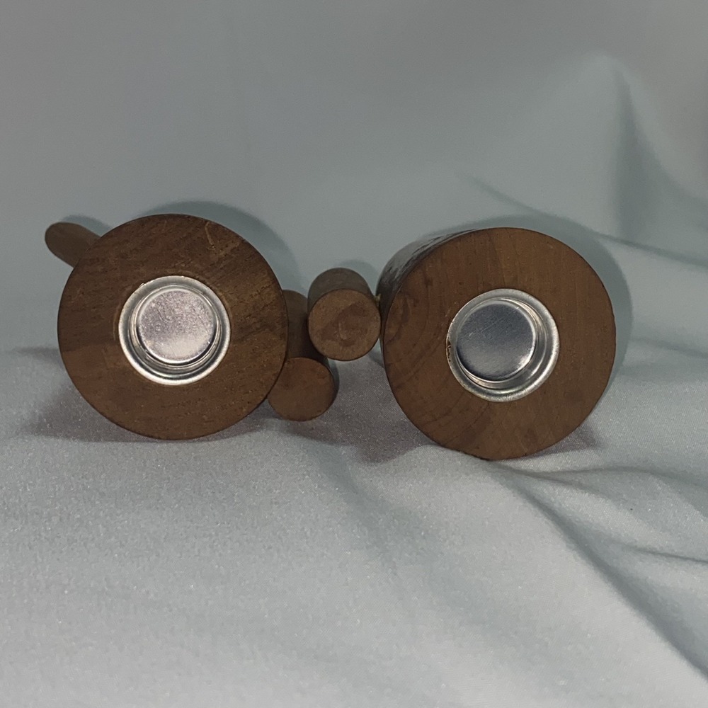 Coffee Pots Wood Salt & Pepper Shaker Vintage Antique Novelty WITH PLUGS‎ - Picture 5 of 5